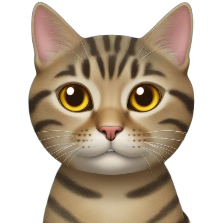 mackerel tabby cat holding a red pencil emoji