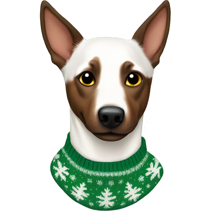 Australian kelpie with white Christmas sweater  emoji