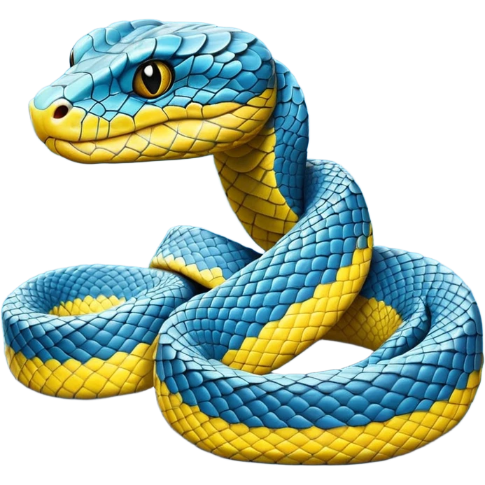 Blue cartoon pit viper emoji