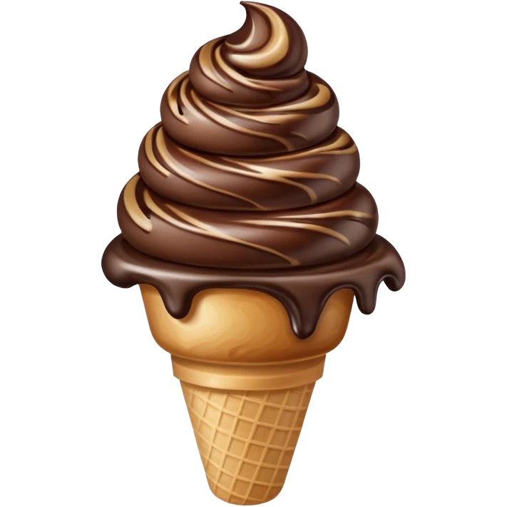 melted white and dark chocolate ice cream emoji