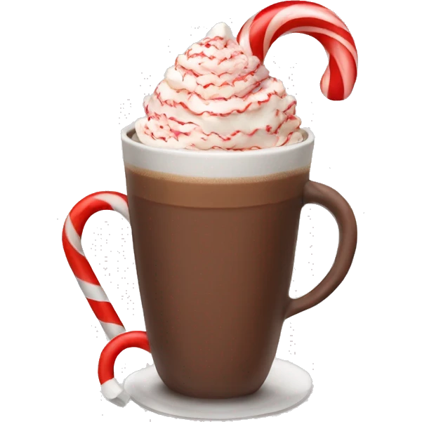 Hot chocolate with a candy cane  emoji