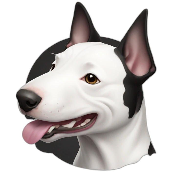 happy black & white bull terrier emoji