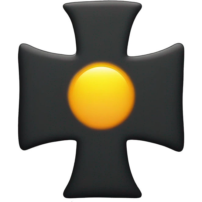 Black cross with sunshine behind it  emoji