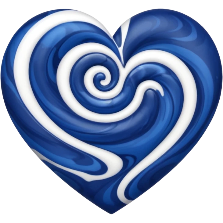 Dark blue and white mixed heart emoji