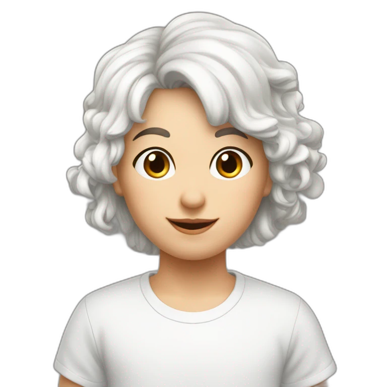 Garçon blanc cheveux marron avec fille cheveux marron court blanc emoji