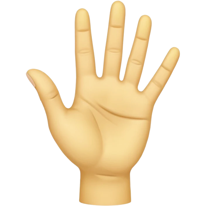 hand needs not be deformed.  NORMAL yellow hand holding up 4 fingers with thumb crossed on palm emoji