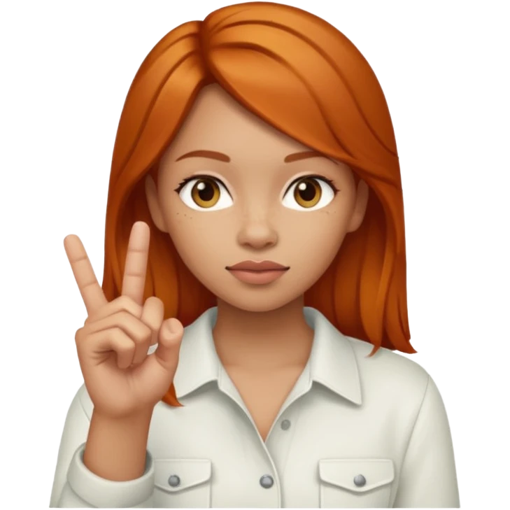 Lightskin girl with ginger hair holding up middle finger  emoji