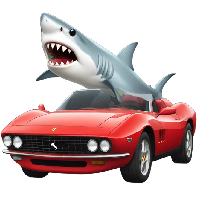 a shark in a ferrari emoji