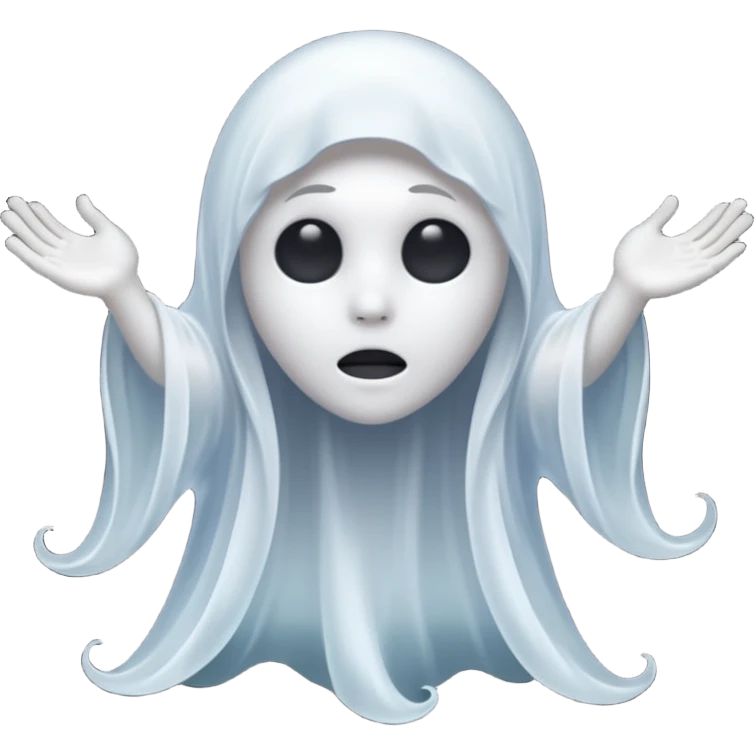 ghost with 3 hairs emoji
