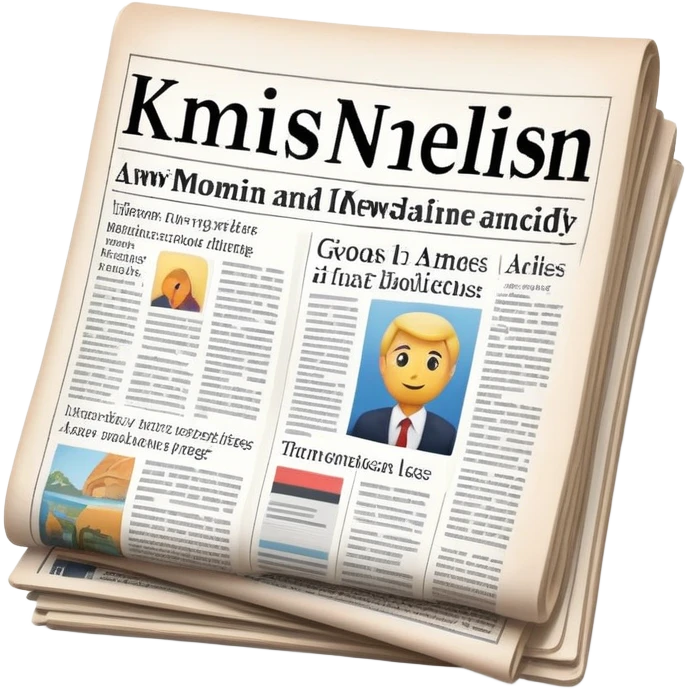 Web page with latest news headlines, newspaper articles emoji