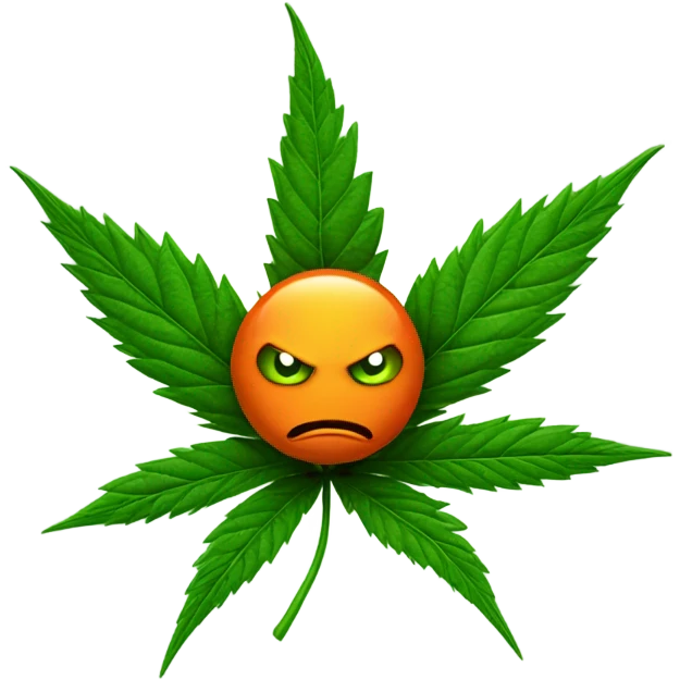 Andgry marijuana bud emoji