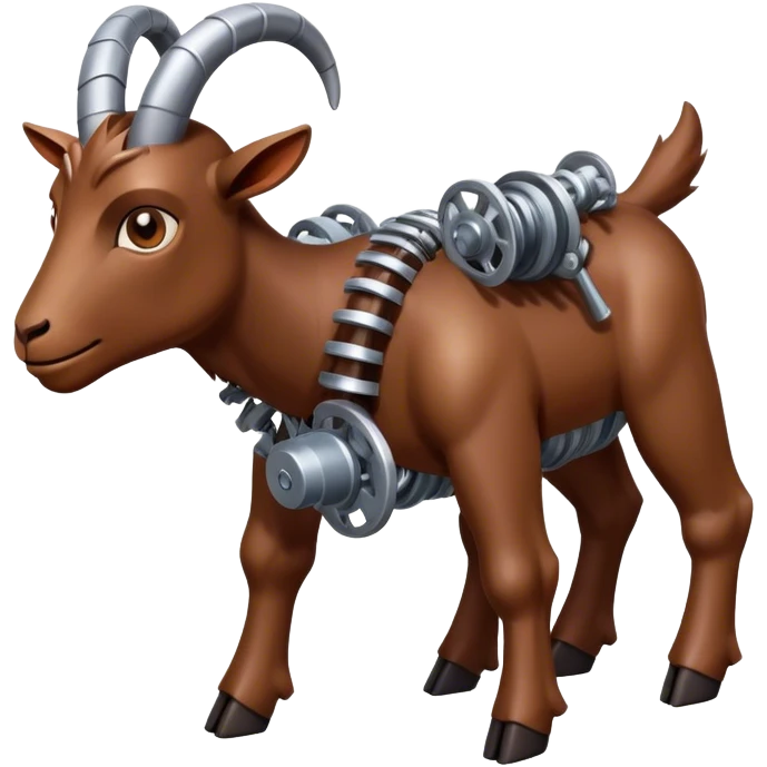 Mechanical Goat(Ram) man 2/3 up view emoji