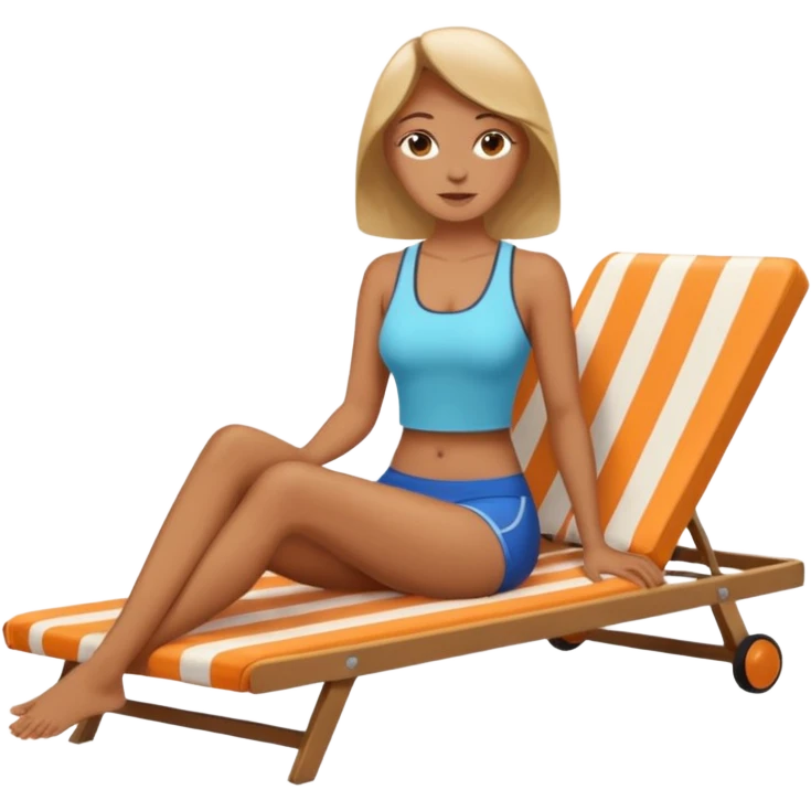 woman sitting on a sunbed - she must be dressed normally emoji