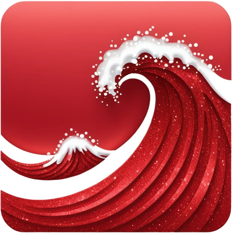 red glitter wave emoji