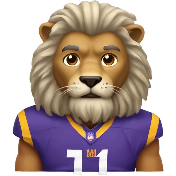 Minnesota Viking with pet lion emoji