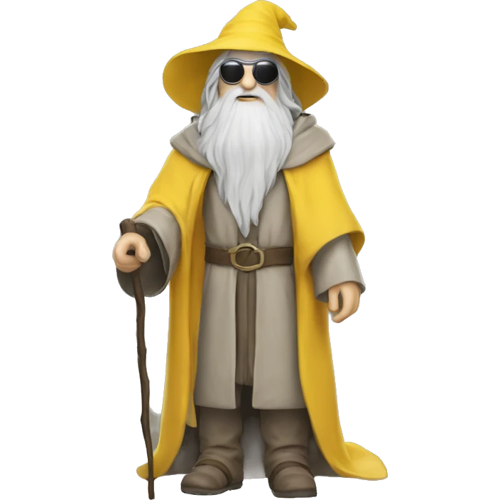 gandalf, yellow clothes, VR Glasses emoji