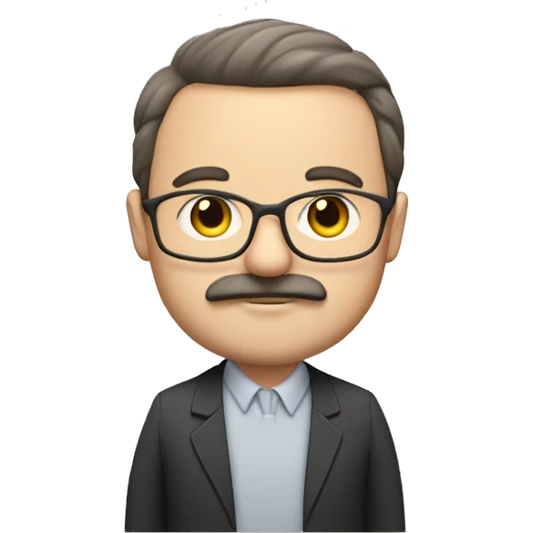 Teacher, thinning hair, light beard and moustache, a little chubby emoji