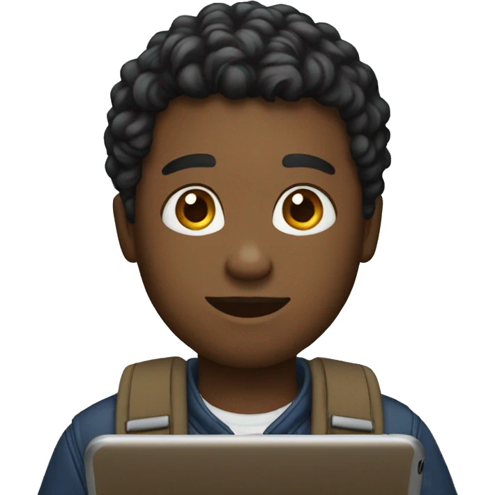 student with ipad emoji