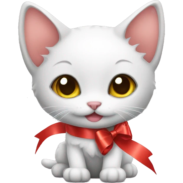 kitten with ribbon emoji