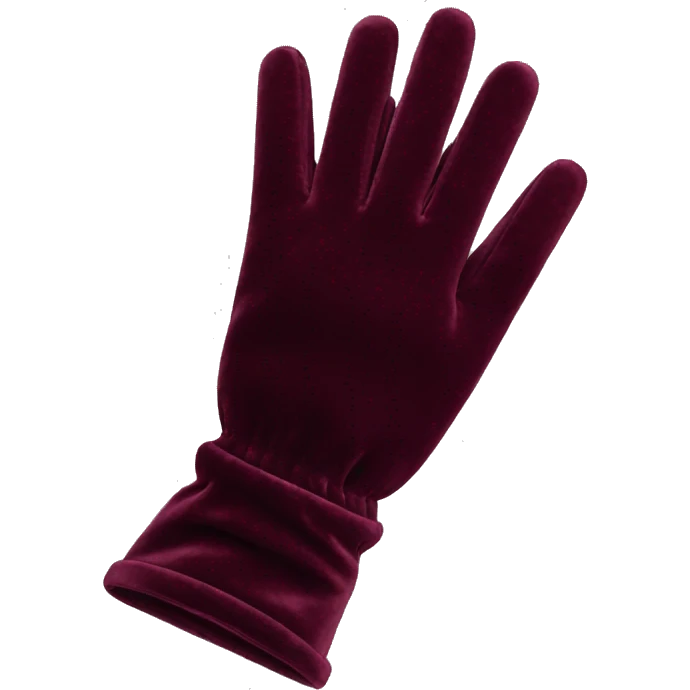 elegant burgundy velvet gloves emoji
