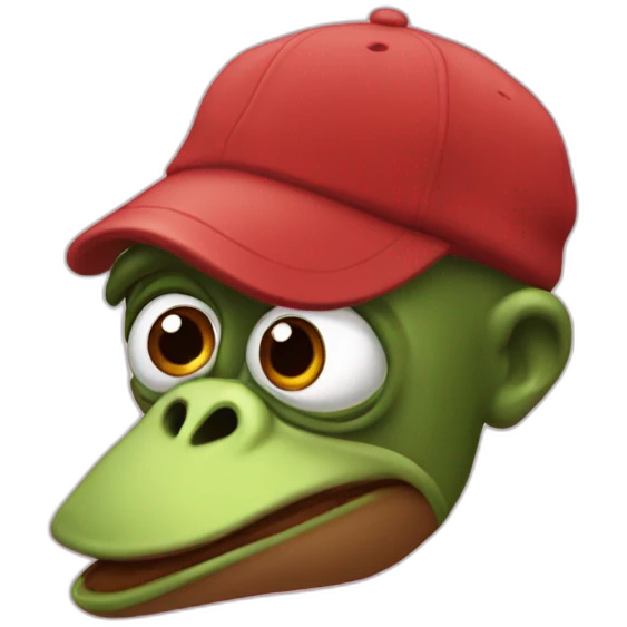 singe avec un sweet rouge et un air du meme pepe emoji