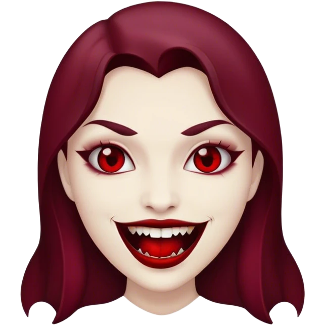 Burgundy vampire smile emoji