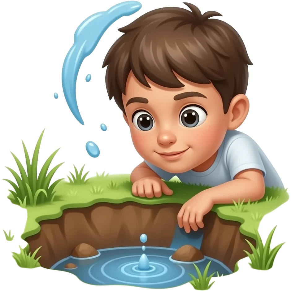 a child looking at a ditch emoji