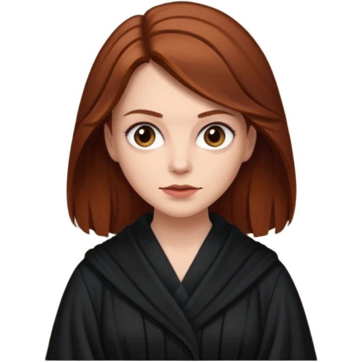 A white woman with brown/auburn hair robed like she's a Traitor in the tv show The Traitors emoji
