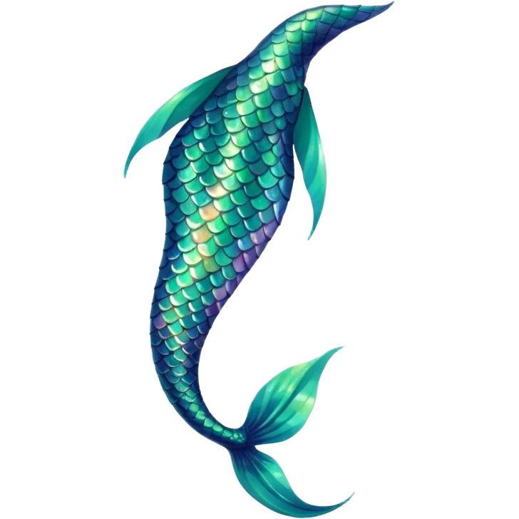green aqua coloured siren mermaid tail only emoji