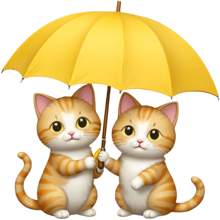 Cats with yellow umbrella emoji