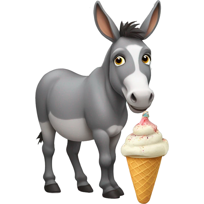 donkey with ice cream emoji