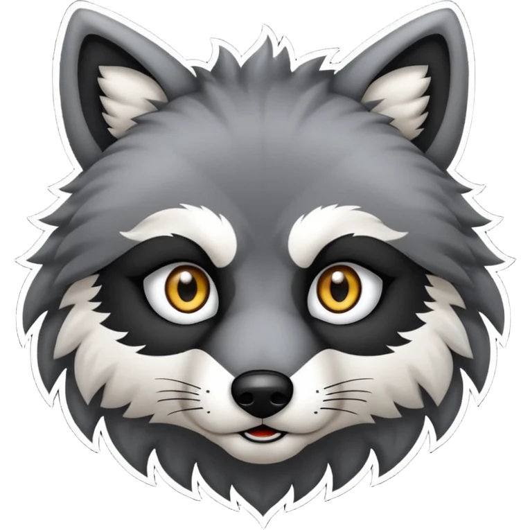 Um lobo preto e um lobo branco emoji