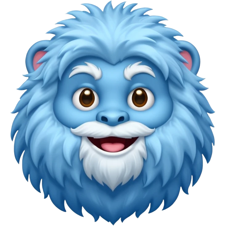 blue fuzzy furry yeti emoji