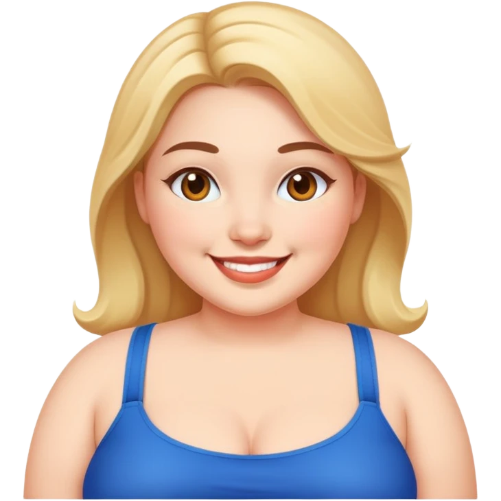 plus size girl smiling emoji
