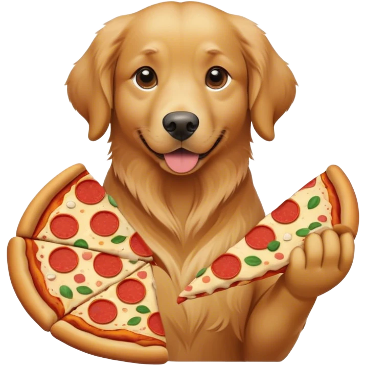 I would like a golden retriever but also pizza lover emoji
