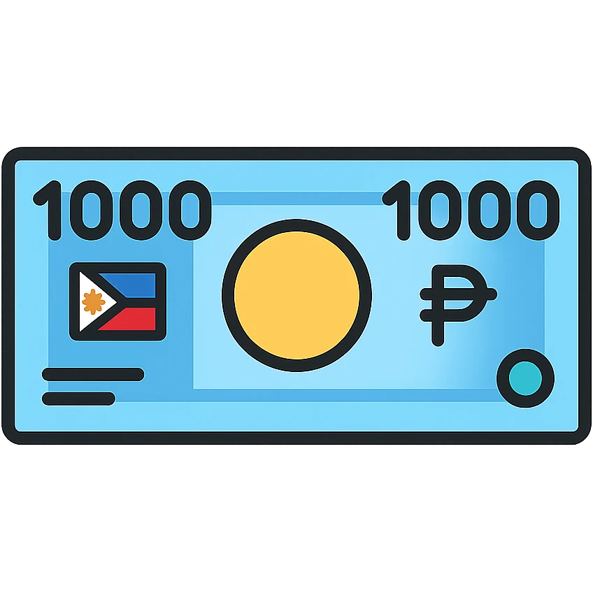 Philippines 1,000 peso bill emoji