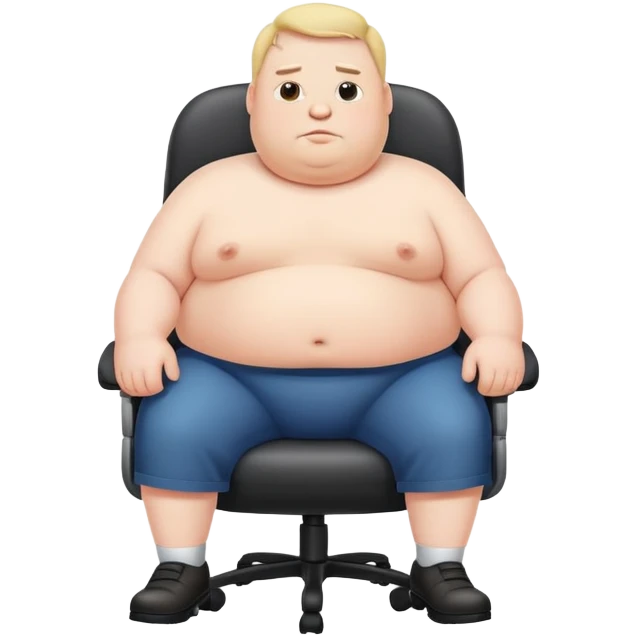 Fat guy in Office chair  emoji