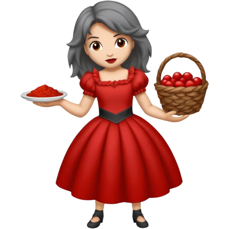 Lobo macho comiendo a la niña del cuento caperucita roja emoji