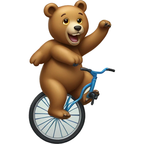 Bear on unicycle emoji