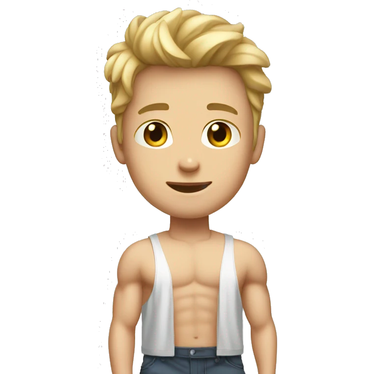 WHITE -muscle-boy WITH tank top emoji