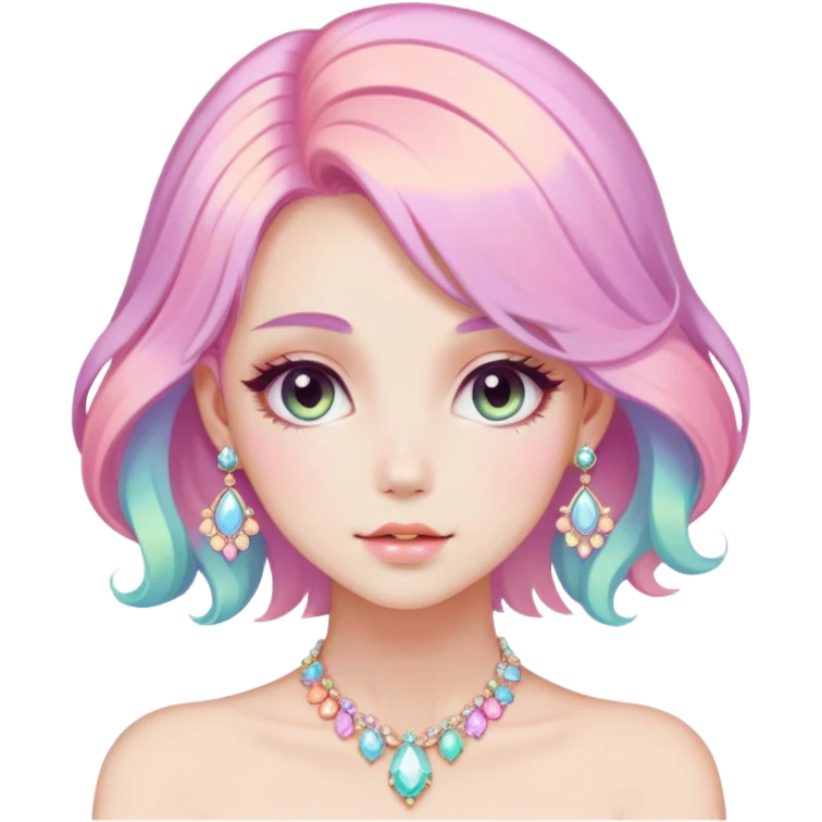 Dreamy pretty elegant kawaii shiny colorful pastel lady pastelcore kawaii beautiful hair cottagecore jewels trending aesthetic emoji