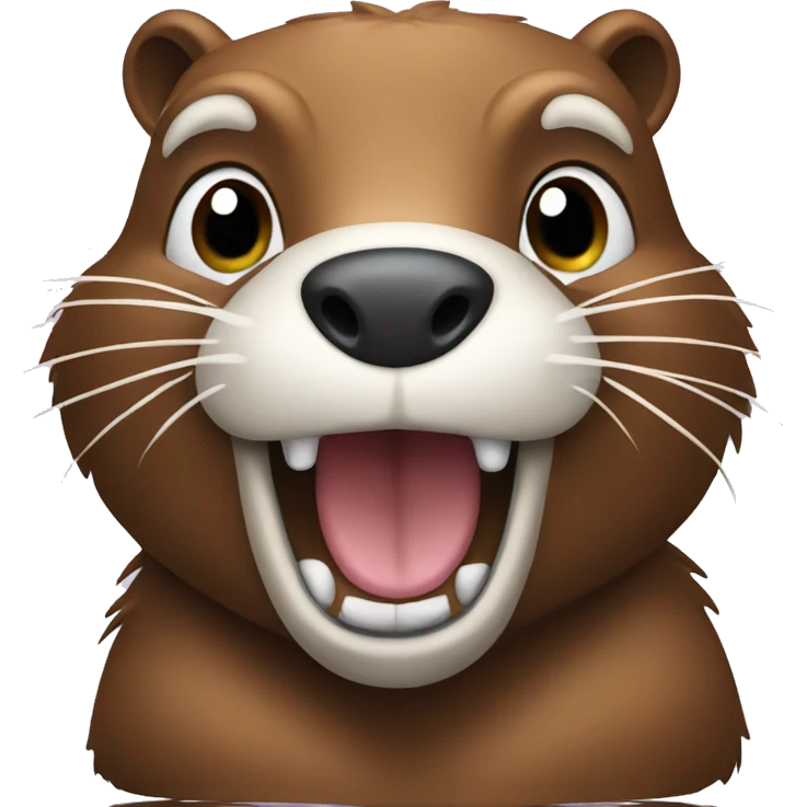 Beaver using iPhone emoji