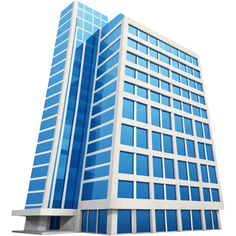 blue and white building from an up left angle emoji