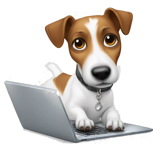 Jack Russel with laptop emoji