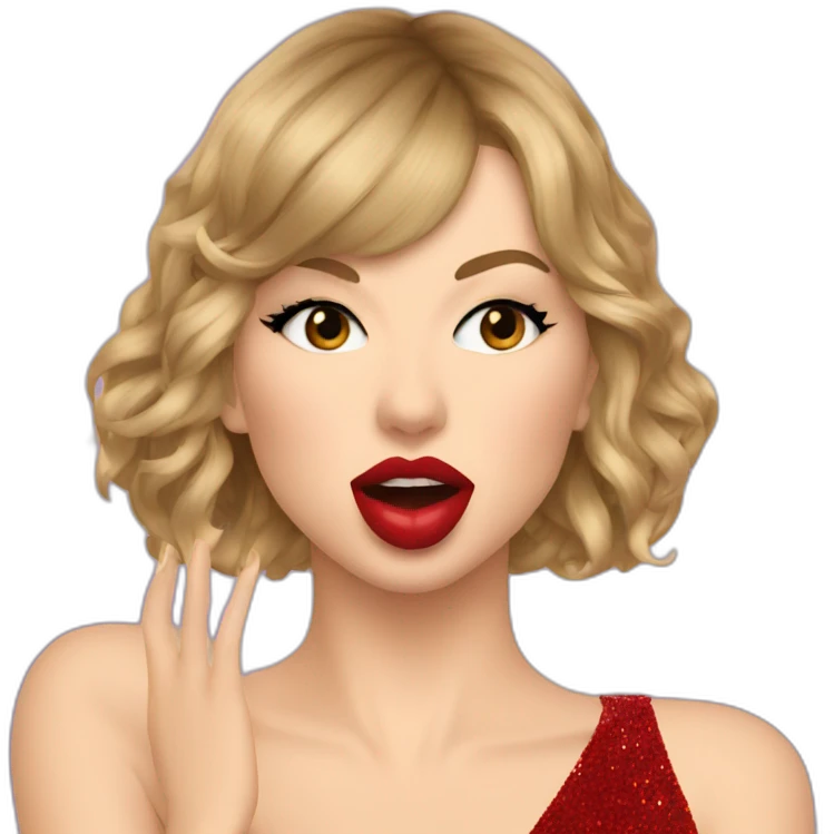 Taylor swift giving a kiss emoji