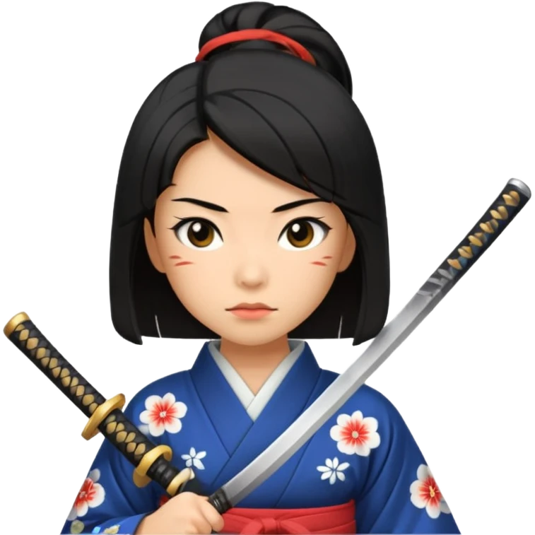 lady samurai holds katana emoji