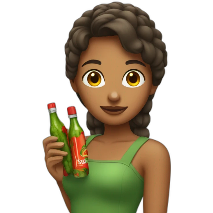 girl with tabasco and pickels emoji