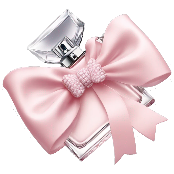 Light pink Miss Dior perfume with bow emoji