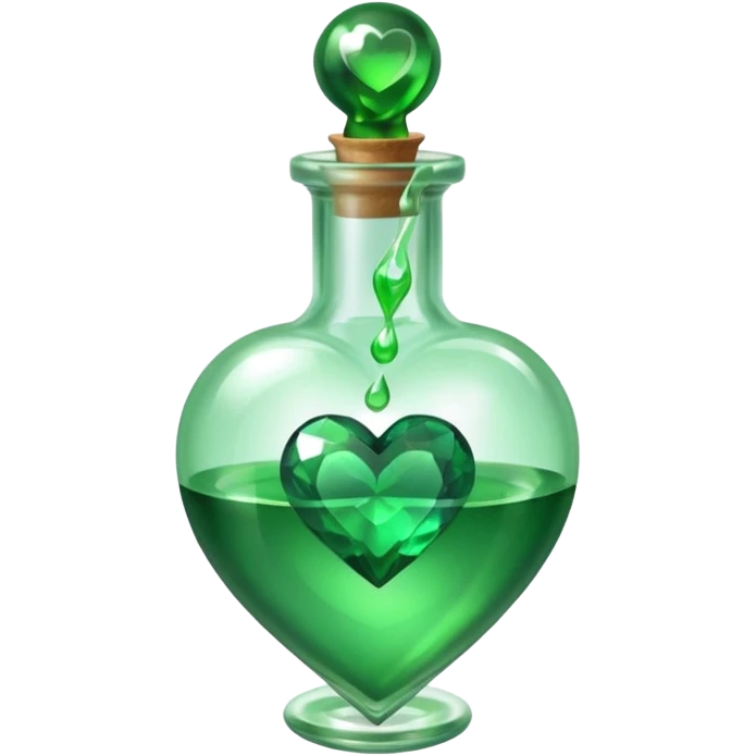 green potion and heart emoji