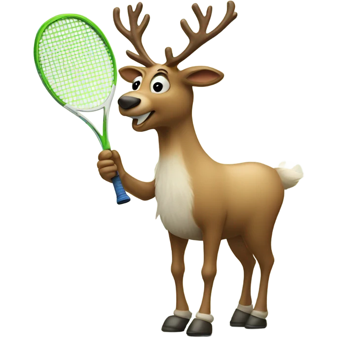 Reindeer playing tennis  emoji